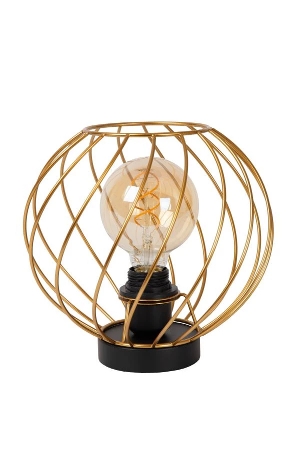 Lucide DANZA - Lampe de table - Ø 25 cm - 1xE27 - Or Mat / Laiton - éteint